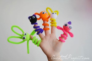 Pipe Cleaner Finger Puppets | One Little Project