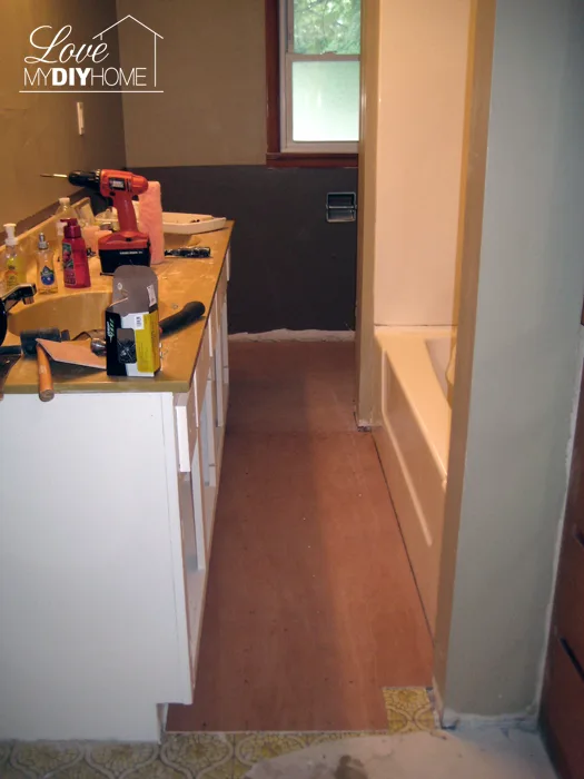 Bathroom Reno Progress {Love My DIY Home}