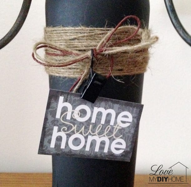 Chalkboard Painted Bottle Candle Holder {Love My DIY Home}