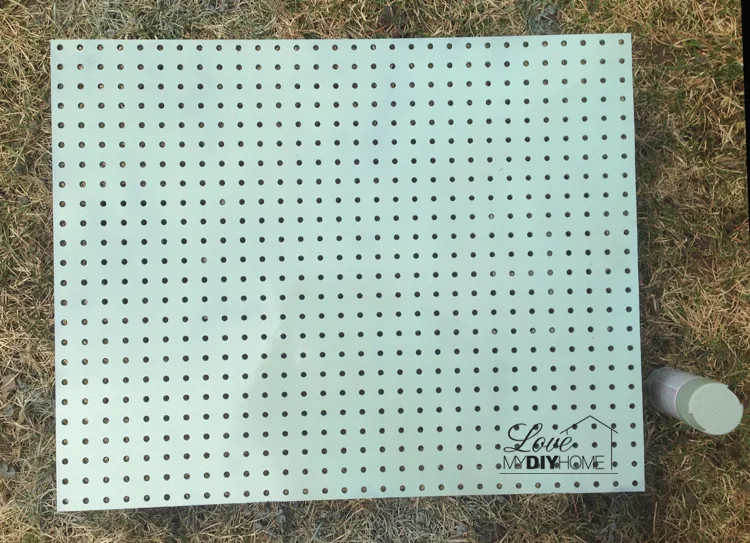 Paint pegboard and pair with a fancy frame {Love My DIY Home}