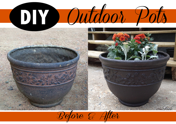 Before and After Outdoor Pots Revived! {Love My DIY Home}