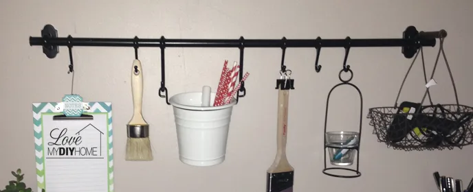 IKEA bar for craft room storage {Love My DIY Home}