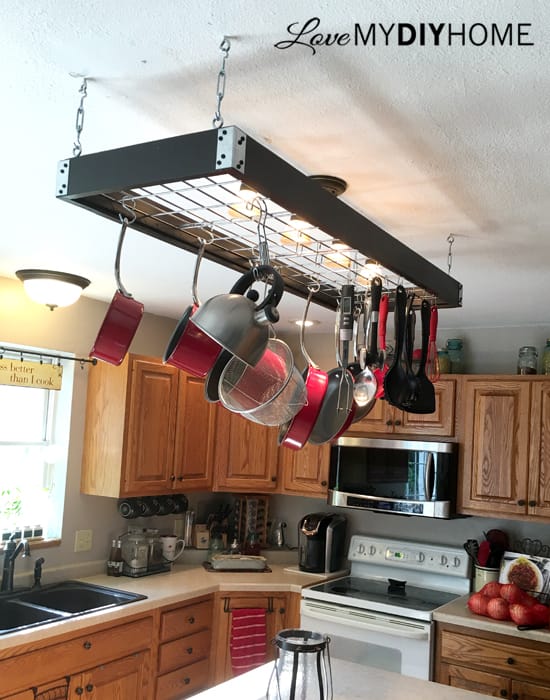 Island Pot Rack {Love my DIY Home}