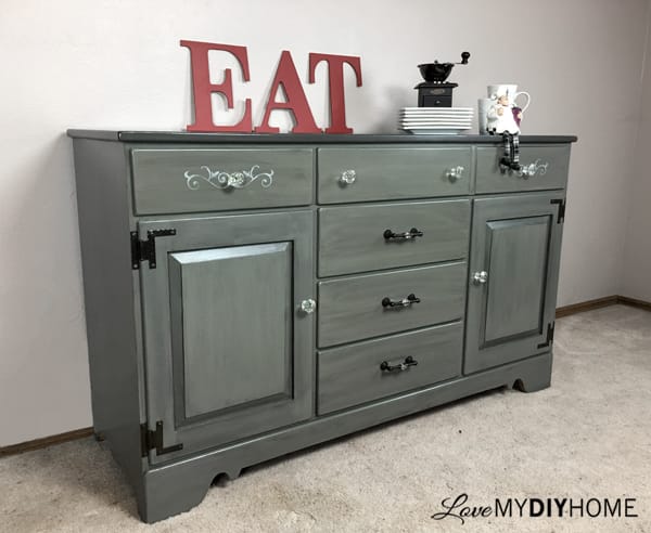 Country Chic Paint - Abbey took apart an old hutch to make it less bulky  and more up-to-date. We love how its new look as a buffet with a new rustic  green