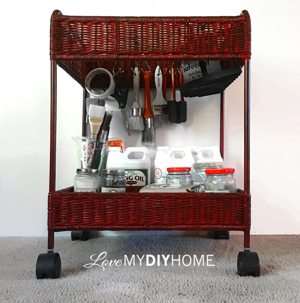 Wicker Cart Re-purposed {Love My DIY Home}